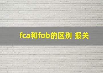 fca和fob的区别 报关